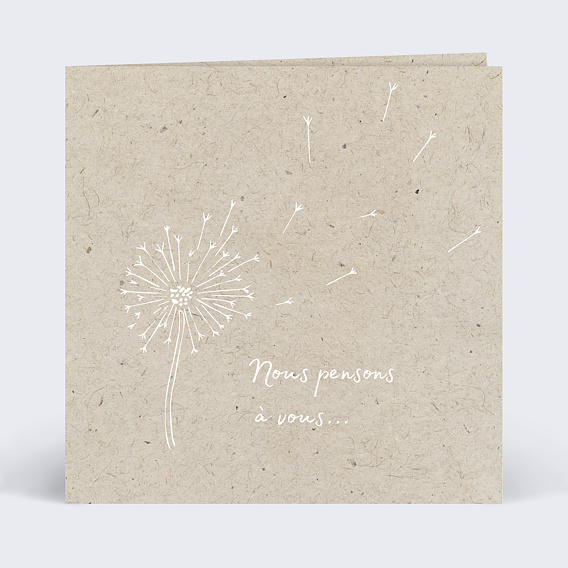 Carte de condoléances Pissenlit Envolée Recto