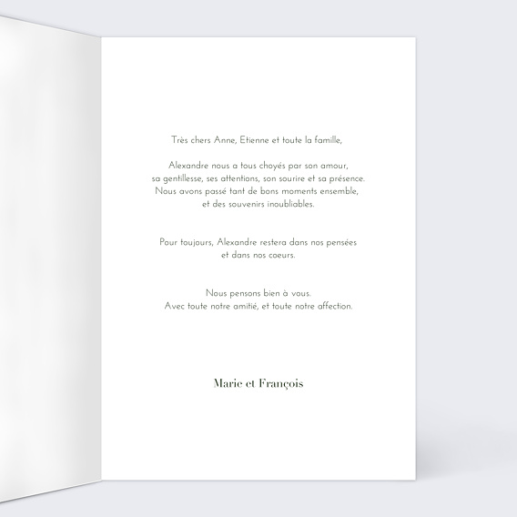 Carte de condoléances Coquelicots Intérieur Droit