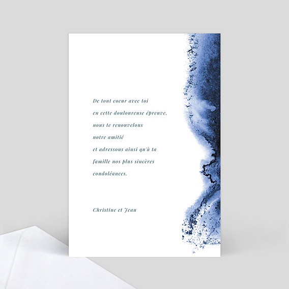 Carte de condoléances Abîme Bleue Verso