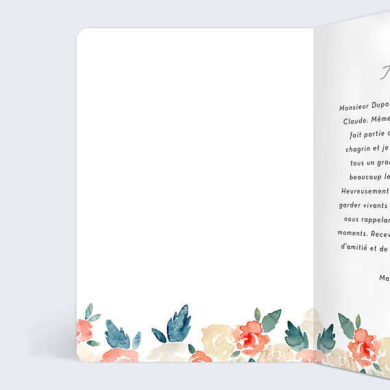 Carte de Condoléances Envolée Florale
