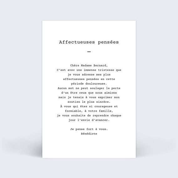 Carte de Condoléances Polaroid Simple 