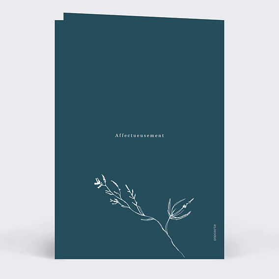 Carte de condoléances Couronne de Fleurs Séchées Verso