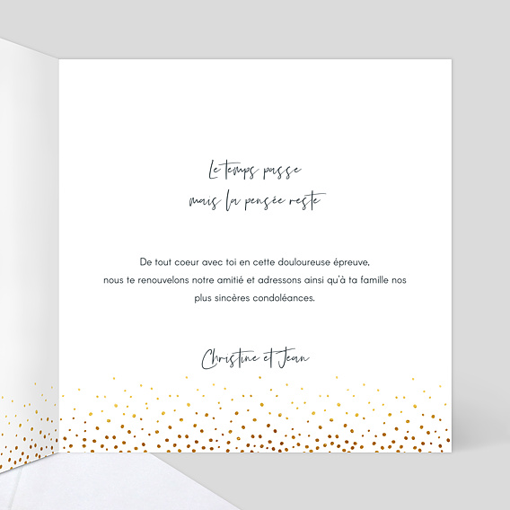 Carte de condoléances Élégance Intérieur Droit
