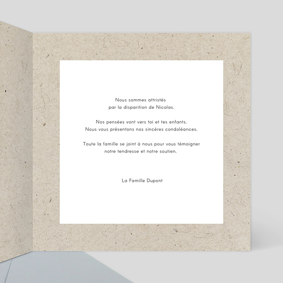 Carte de condoléances Pissenlit Envolée Intérieur Droit