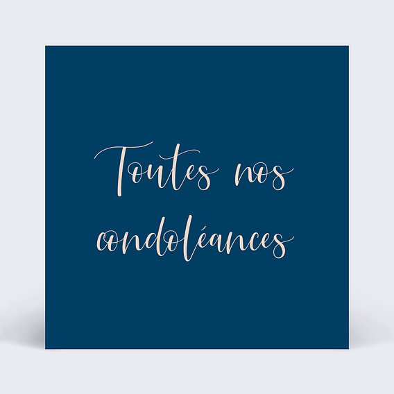 Carte de condoléances Velours Recto