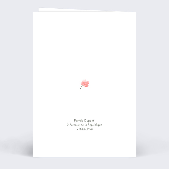 Carte de condoléances Coquelicots Verso