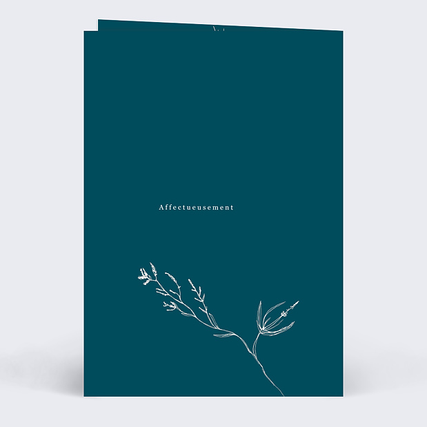 Carte de condoléances Couronne de Fleurs séchées Verso