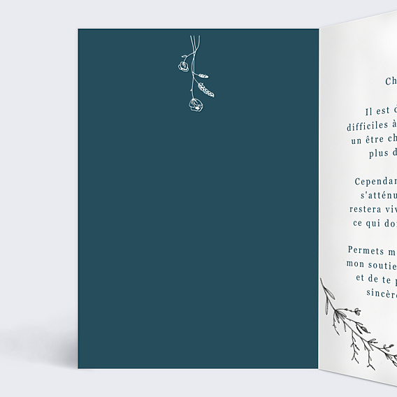 Carte de Condoléances Couronne de Fleurs Séchées