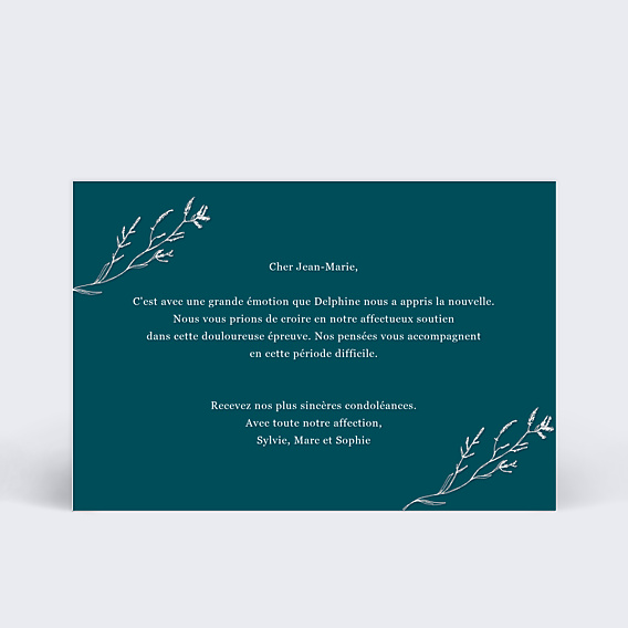 Carte de Condoléances Brindilles