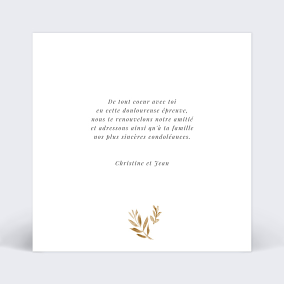 Carte de Condoléances Golden Jungle