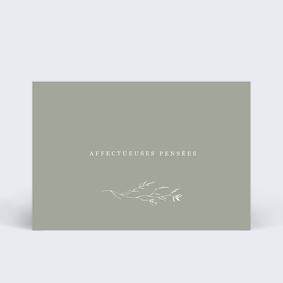 Carte de Condoléances Fleurs Séchées Vert