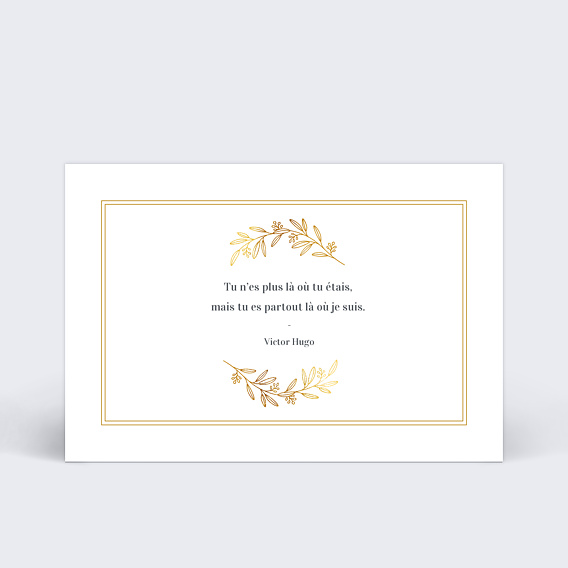 Carte de condoléances Ornements Recto