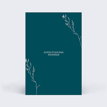 Carte de Condolances Fleurs Sches Bleu