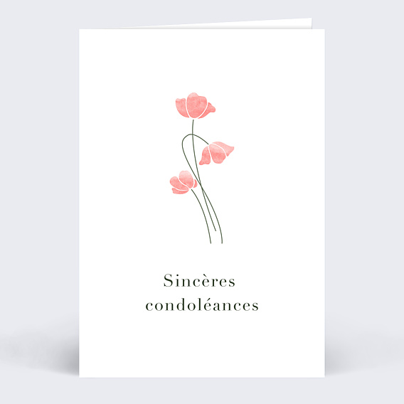 Carte de Condoléances Coquelicots