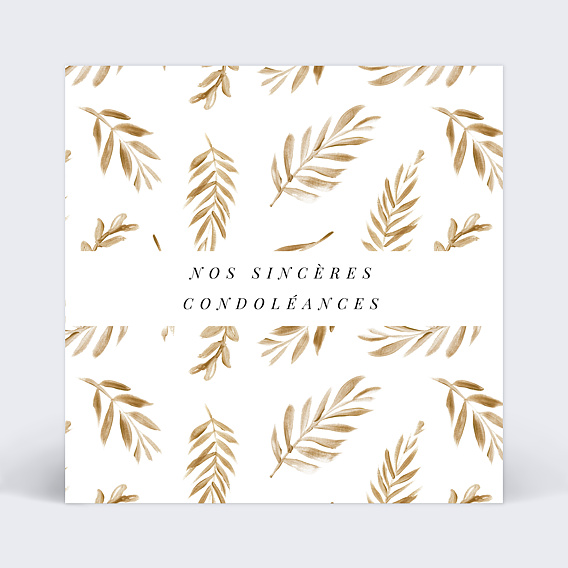 Carte de condoléances Golden Jungle Recto
