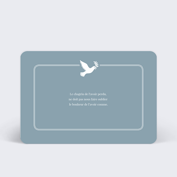 Carte de condoléances Douce Colombe Recto