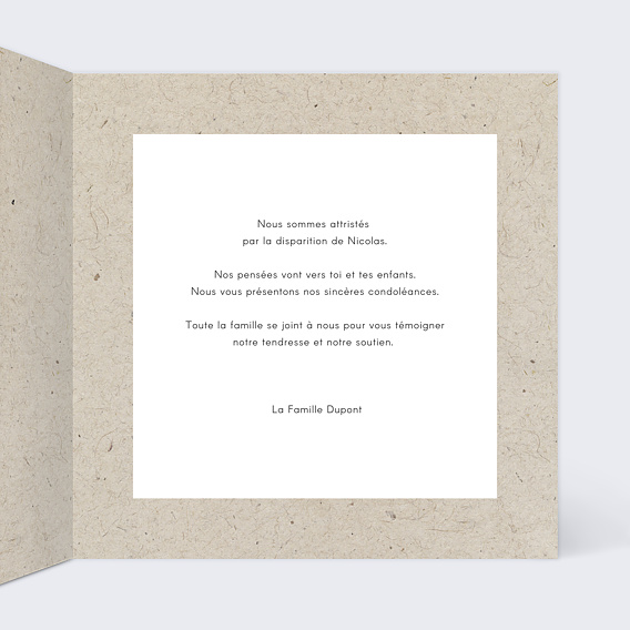 Carte de condoléances Pissenlit Envolée Intérieur Droit