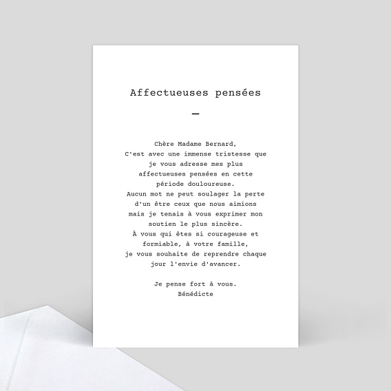 Carte de condoléances Polaroid Simple  Verso