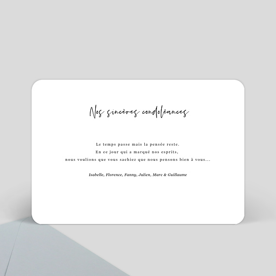 Carte de condoléances Cinematic Verso