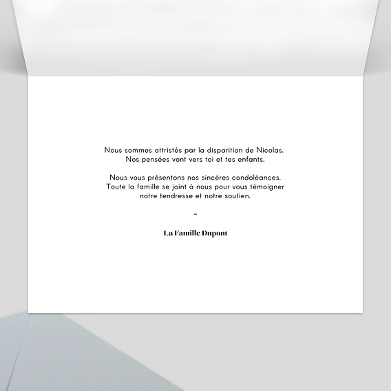 Carte de condoléances Typographie Moderne Intérieur Droit