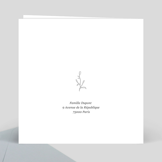 Carte de condoléances Fleur de Lys Verso