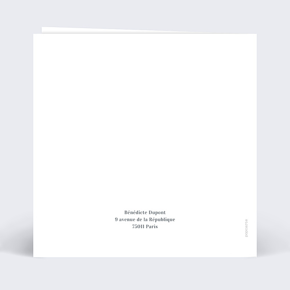 Carte de condoléances Croix Fleurie Verso