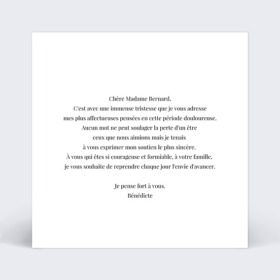 Carte de Condoléances Tirets