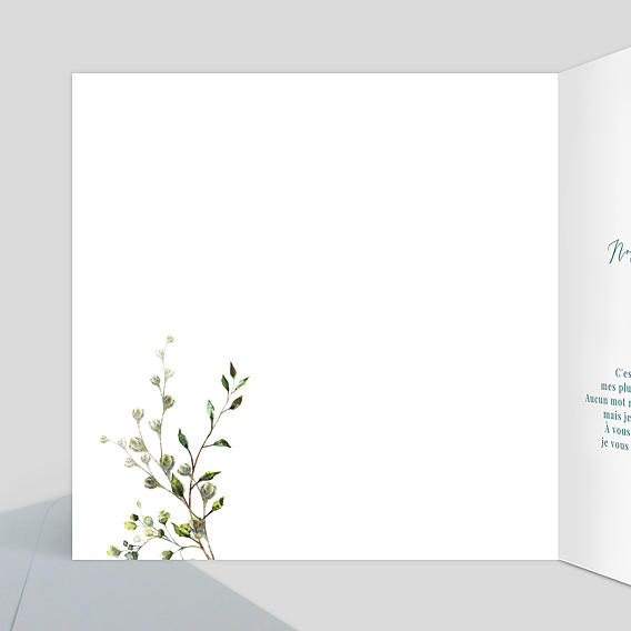Carte de condoléances Herbarium Intérieur Gauche