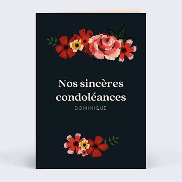 Carte de Condolances Bouquet d'Anmones