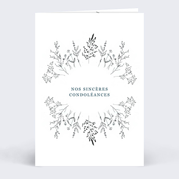Carte de Condolances Couronne de Fleurs Sches