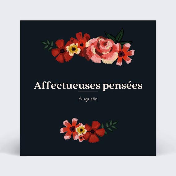 Carte de condoléances Anémone Recto