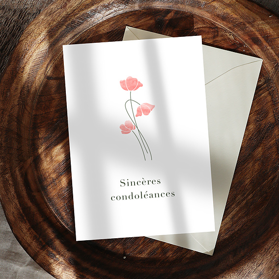 Carte de condoléances Coquelicots