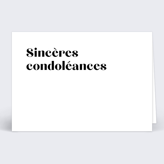 Carte de condoléances Typographie Moderne