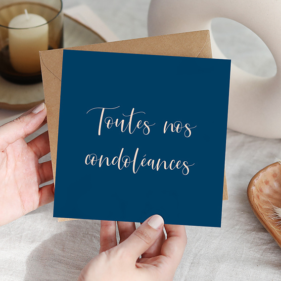 Carte de condoléances Velours