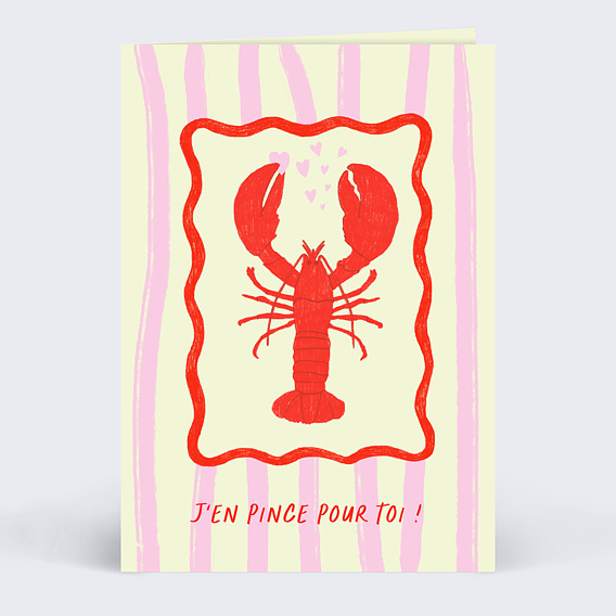 Carte d'amour J'en pince pour toi