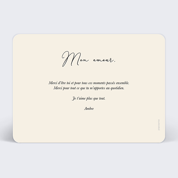 Carte d'Amour Etiquette cœur
