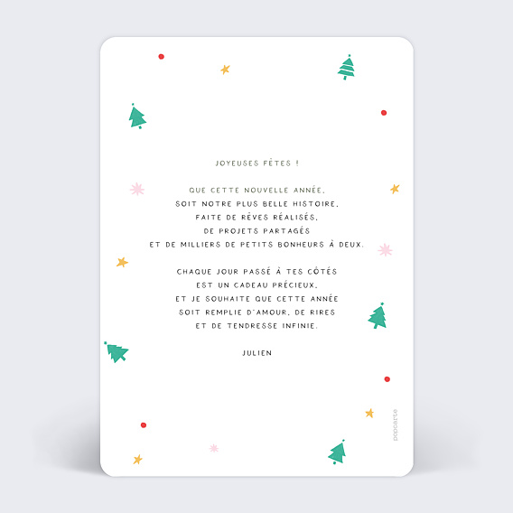 Carte d'amour Motifs petite forêt Verso