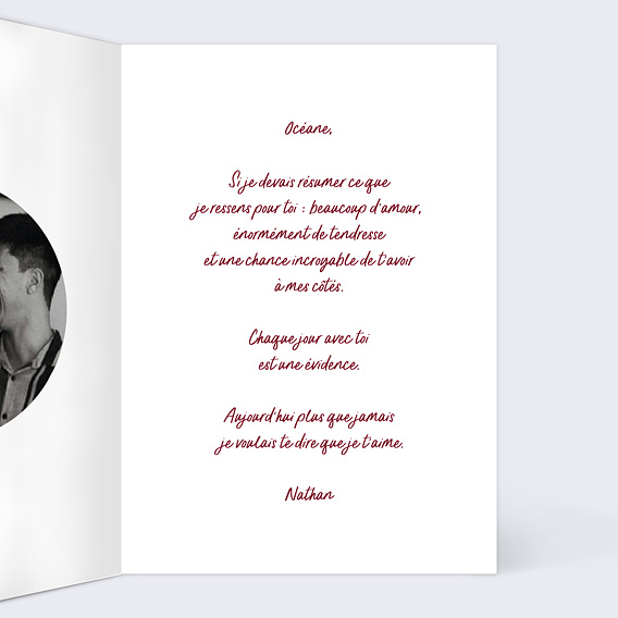 Carte d'amour Red notes Intérieur Droit