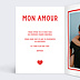 Carte d'amour Cœur simple photo Intérieur Gauche
