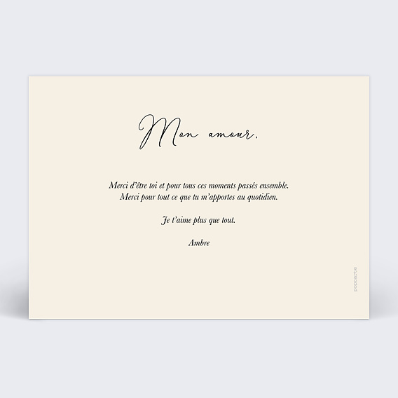 Carte d'Amour Etiquette cœur