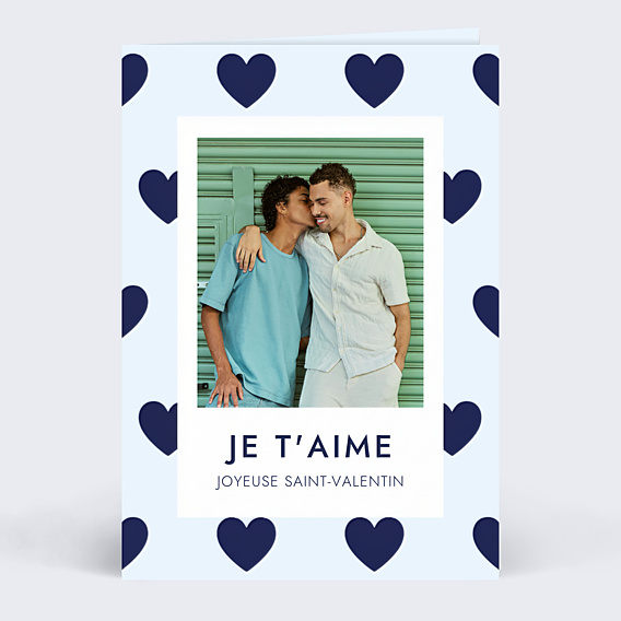 Carte d'Amour 1001 cœurs bleus
