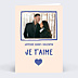 Carte d'Amour Cœur simple photo bleu