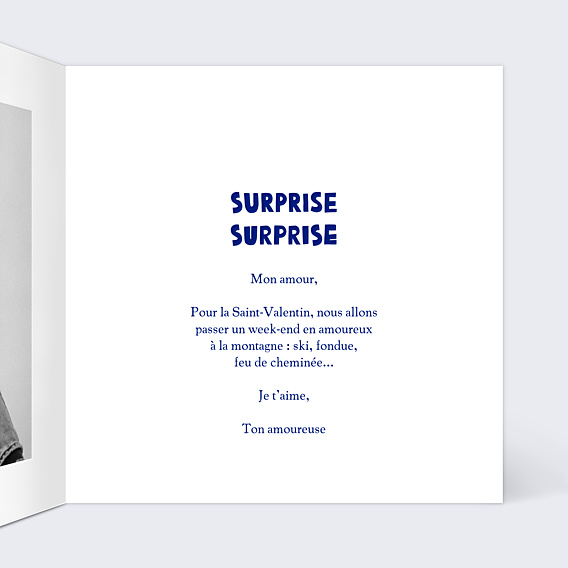 Carte d'Amour Typo cœur bleu