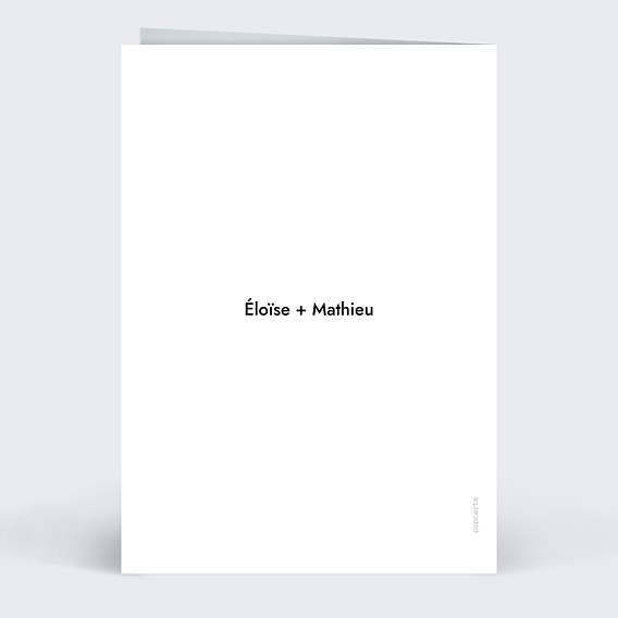 Carte d'amour Couple en line art Verso