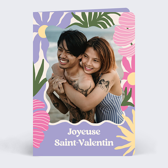 Carte d'amour Fleurs modernes