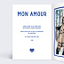 Carte d'Amour Cœur simple photo bleu