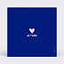Carte d'amour Typo cœur bleu Verso