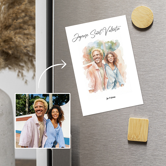 Carte d'amour Couple en aquarelle