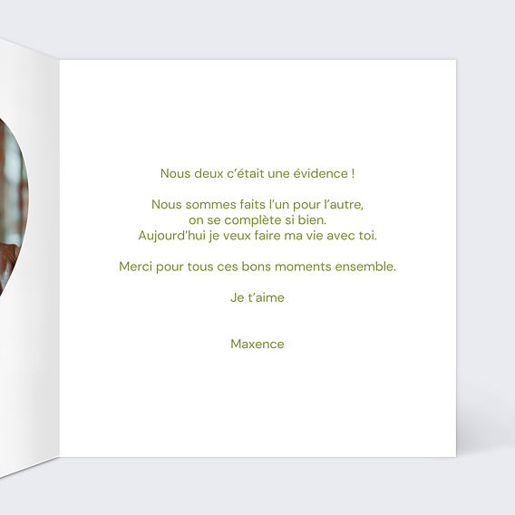 Carte d'amour Match parfait Intérieur Droit