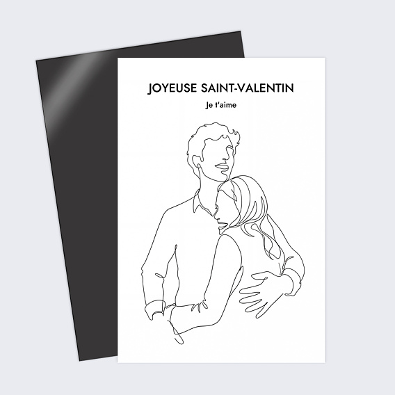 Carte d'Amour Couple en line art